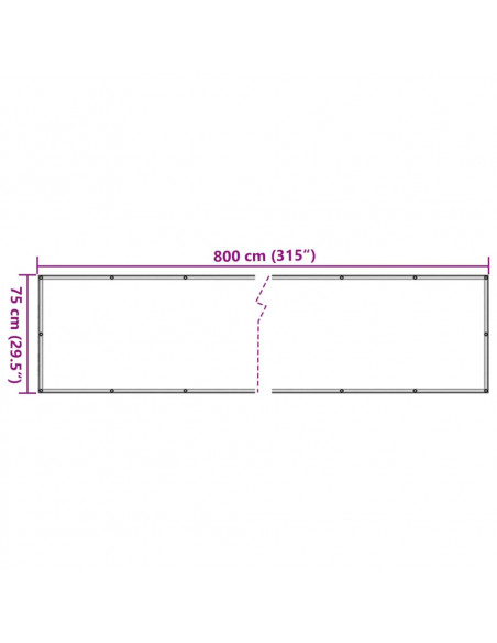 Paravento da Giardino Crema 800x75 cm in PVC