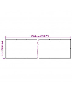 Paravento da Giardino Grigio 1000x90 cm in PVC