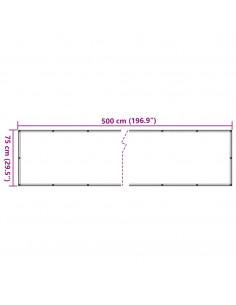 Paravento da Giardino Grigio 500x75 cm in PVC
