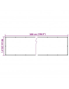 Paravento da Giardino Grigio 500x90 cm in PVC