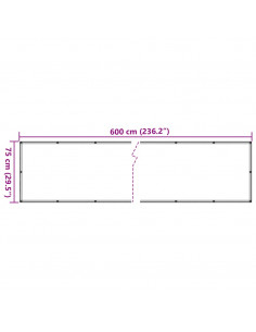 Paravento da Giardino Grigio 600x75 cm in PVC