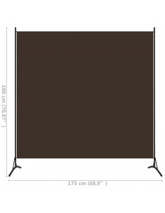 Paravento Marrone 175x180 cm in Tessuto