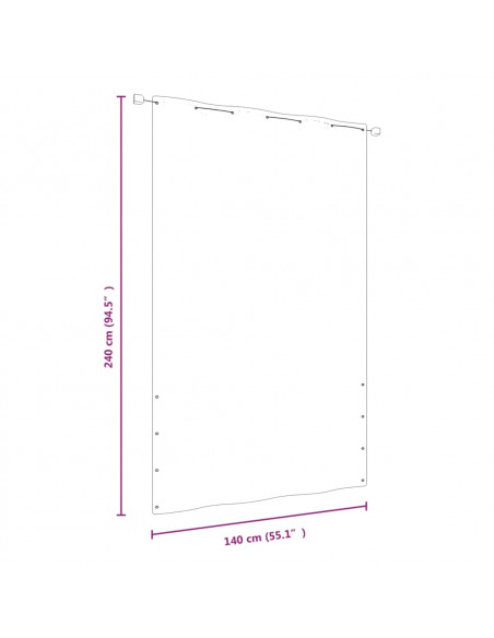 Paravento per Balcone Nero 140x240 cm in Tessuto Oxford