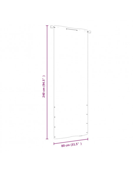 Paravento per Balcone Rosso 80x240 cm in Tessuto Oxford