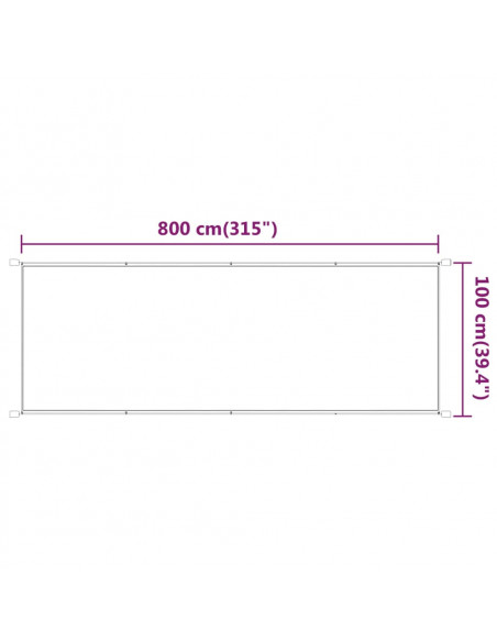 Paravento Verticale Antracite 100x800 cm in Tessuto Oxford