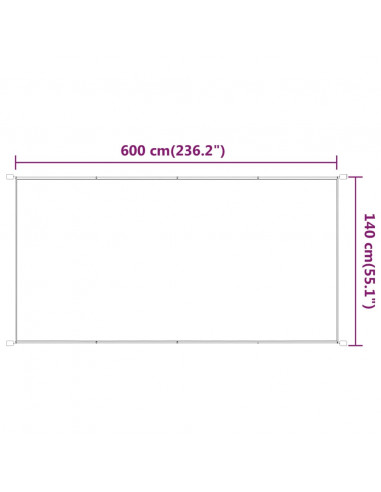 Paravento Verticale Antracite 140x600 cm Tessuto Oxford