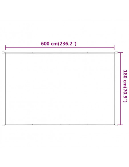Paravento Verticale Antracite 180x600 cm Tessuto Oxford