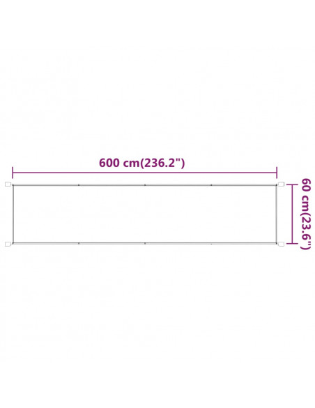 Paravento Verticale Antracite 60x600 cm in Tessuto Oxford