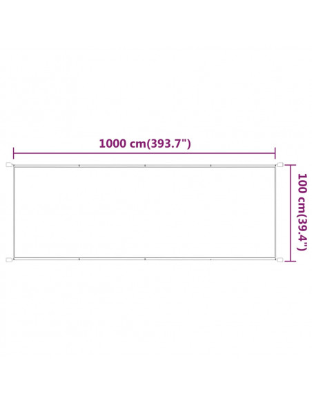 Paravento Verticale Bianco 100x1000 cm Tessuto Oxford