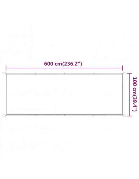 Paravento Verticale Bianco 100x600 cm Tessuto Oxford