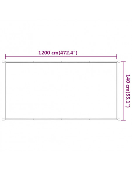 Paravento Verticale Bianco 140x1200 cm Tessuto Oxford