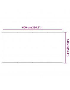 Paravento Verticale Bianco 140x600 cm Tessuto Oxford