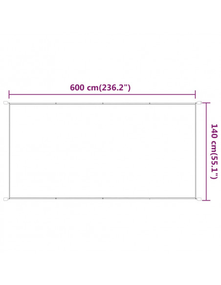 Paravento Verticale Bianco 140x600 cm Tessuto Oxford