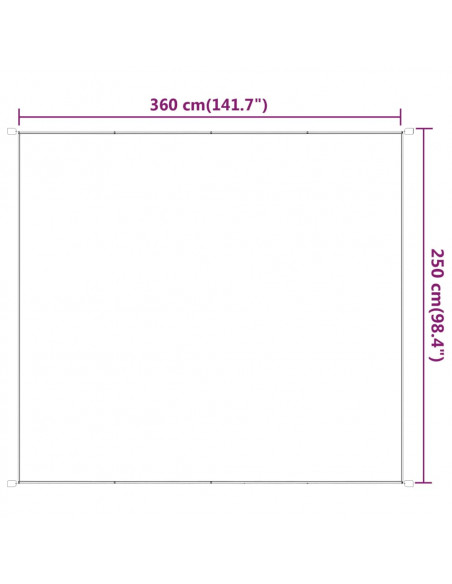 Paravento Verticale Bianco 250x360 cm Tessuto Oxford