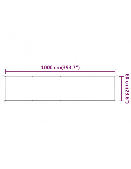 Paravento Verticale Bianco 60x1000 cm Tessuto Oxford