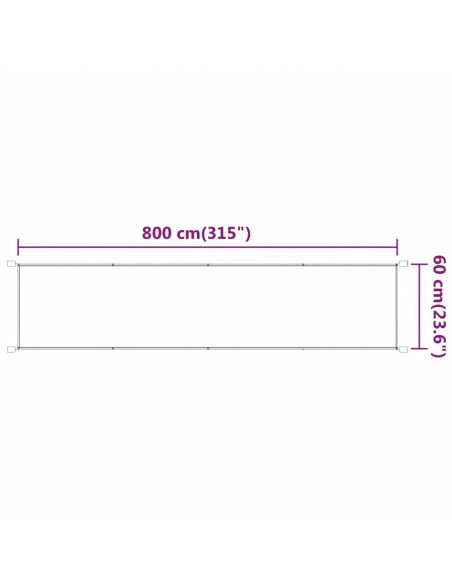 Paravento Verticale Bianco 60x800 cm Tessuto Oxford