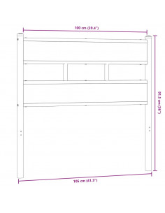 Testiera Rovere Sonoma 100 cm in Ferro e Legno Multistrato