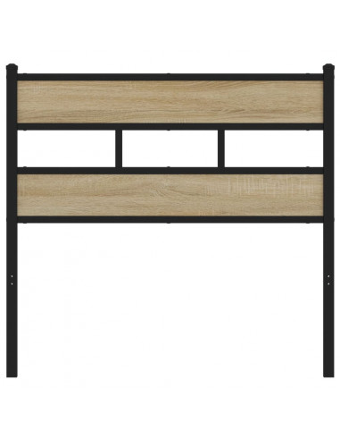 Testiera Rovere Sonoma 100 cm in Ferro e Legno Multistrato