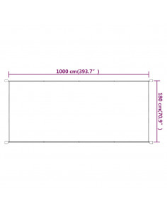 Paravento Verticale Terracotta 180x1000 cm in Tessuto Oxford