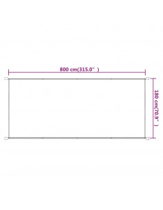 Paravento Verticale Terracotta 180x800 cm in Tessuto Oxford