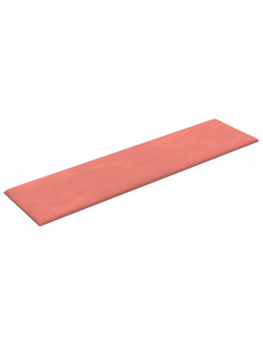 Pannelli Murali 12 pz Rosa 60x15 cm Velluto 1,08 m²