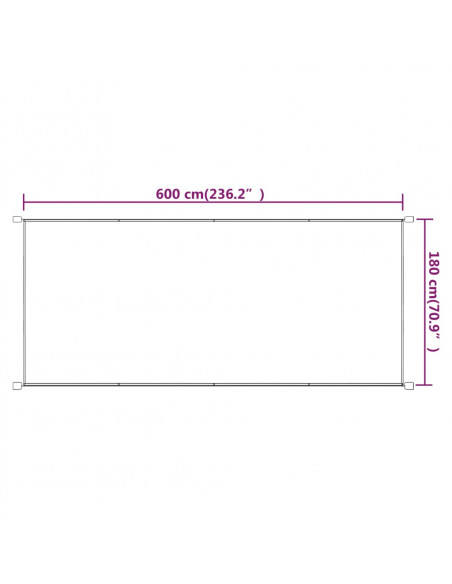 Paravento Verticale Tortora 180x600 cm in Tessuto Oxford