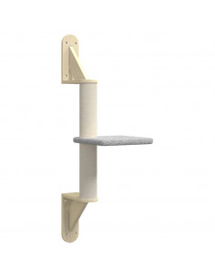 Albero per Gatti con Tiragraffi a Parete Grigio Chiaro 85,5 cm 2