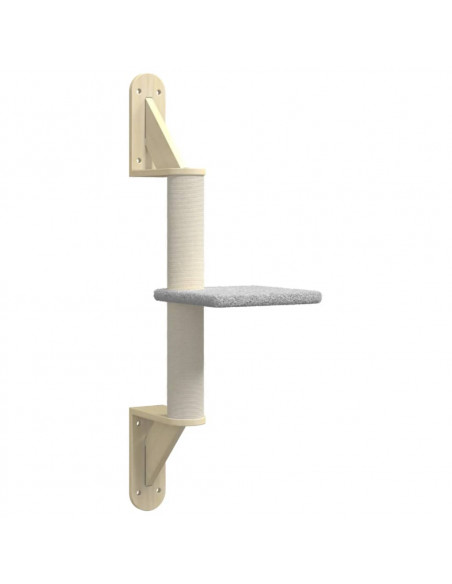 Albero per Gatti con Tiragraffi a Parete Grigio Chiaro 85,5 cm