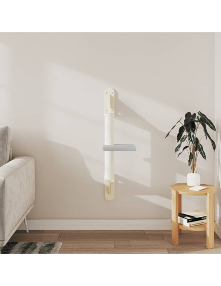 Albero per Gatti con Tiragraffi a Parete Grigio Chiaro 85,5 cm
