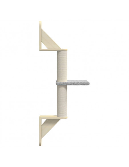 Albero per Gatti con Tiragraffi a Parete Grigio Chiaro 85,5 cm