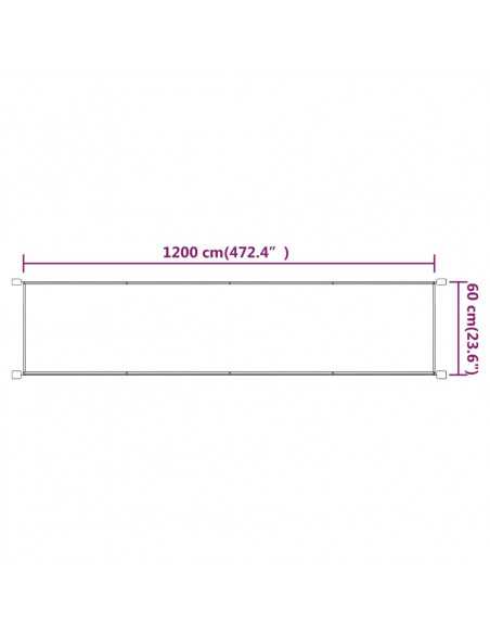 Paravento Verticale Tortora 60x1200 cm in Tessuto Oxford