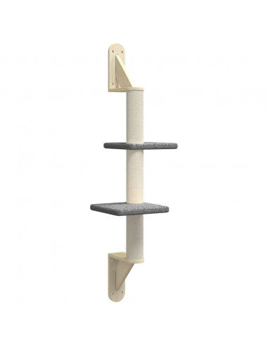 Albero per Gatti con Tiragraffi a Parete Grigio Scuro 108 cm
