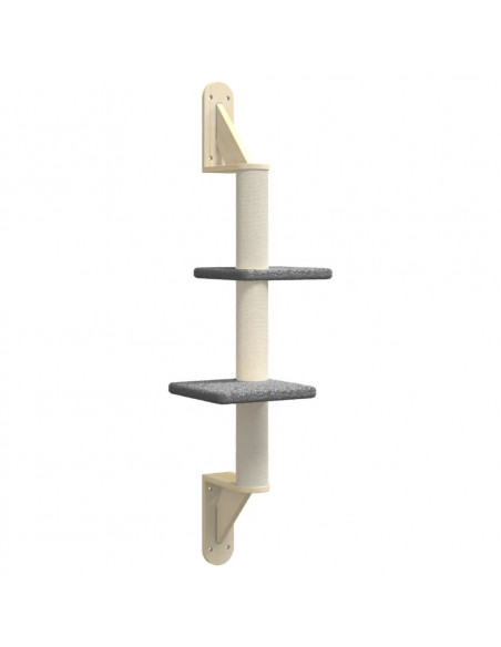 Albero per Gatti con Tiragraffi a Parete Grigio Scuro 108 cm