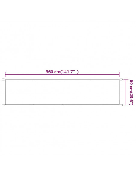 Paravento Verticale Tortora 60x360 cm in Tessuto Oxford