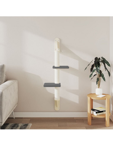 Albero per Gatti con Tiragraffi a Parete Grigio Scuro 108 cm