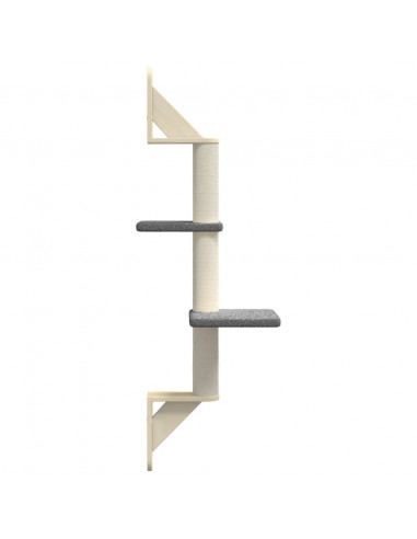 Albero per Gatti con Tiragraffi a Parete Grigio Scuro 108 cm