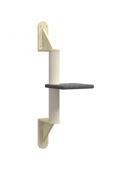 Albero per Gatti con Tiragraffi a Parete Grigio Scuro 85,5 cm