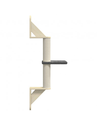Albero per Gatti con Tiragraffi a Parete Grigio Scuro 85,5 cm