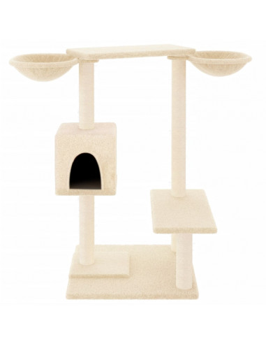 Albero per Gatti con Tiragraffi Crema 82 cm