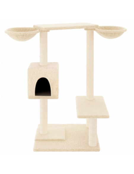 Albero per Gatti con Tiragraffi Crema 82 cm