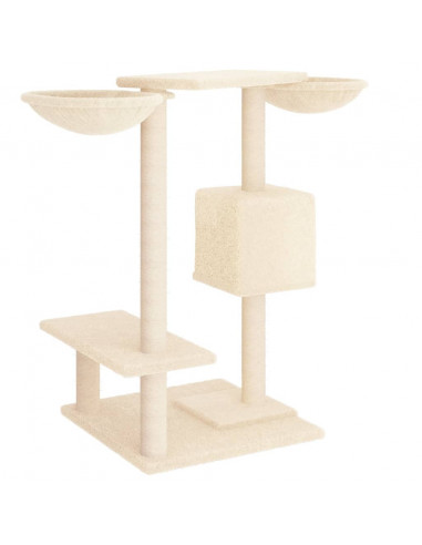 Albero per Gatti con Tiragraffi Crema 82 cm