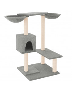 Albero per Gatti con Tiragraffi Grigio Chiaro 82 cm 2