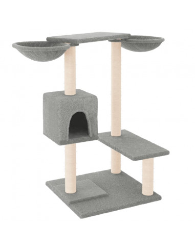Albero per Gatti con Tiragraffi Grigio Chiaro 82 cm