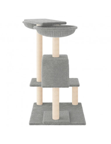 Albero per Gatti con Tiragraffi Grigio Chiaro 82 cm