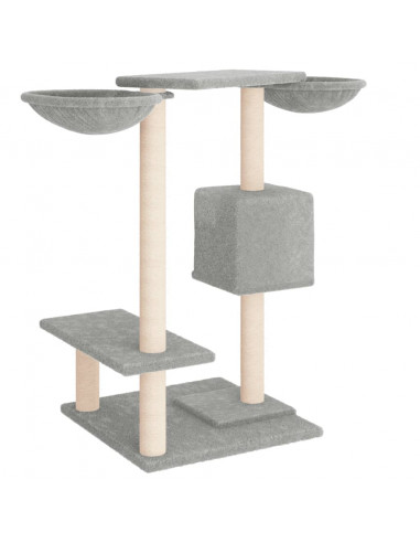 Albero per Gatti con Tiragraffi Grigio Chiaro 82 cm