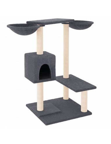 Albero per Gatti con Tiragraffi Grigio Scuro 82 cm