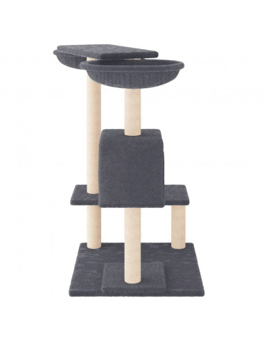 Albero per Gatti con Tiragraffi Grigio Scuro 82 cm