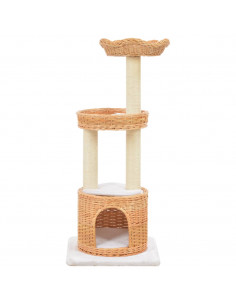 Albero per Gatti con Tiragraffi in Legno di Salice Naturale 2