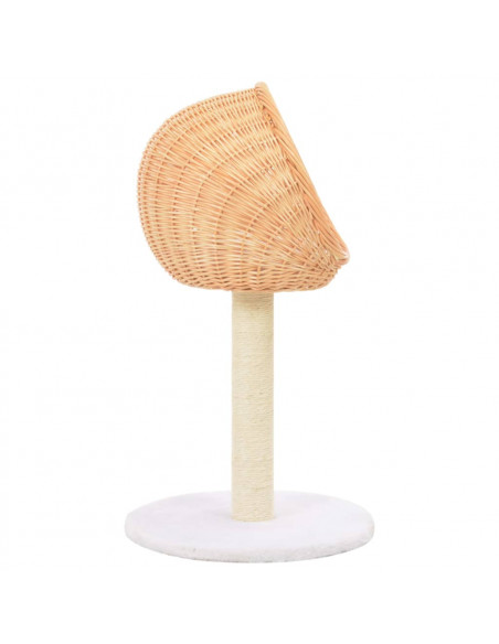Albero per Gatti con Tiragraffi in Legno di Salice Naturale