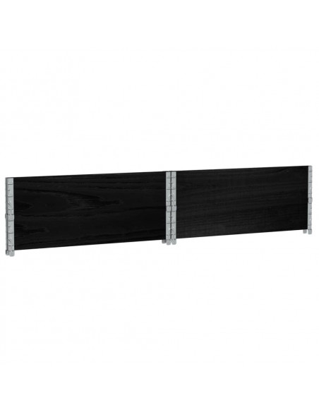 Paretali per Pallet 2 pz Neri 100x100cm Legno Massello di Pino
